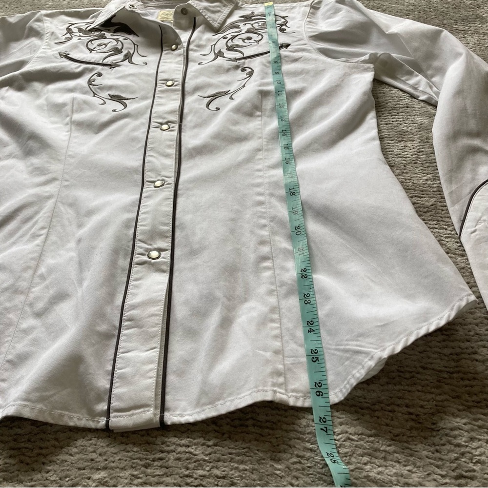 Women’s Vintage Roper Embroidered Western Pearl Snap Button Down Rodeo Neutral M - Picture 8 of 9